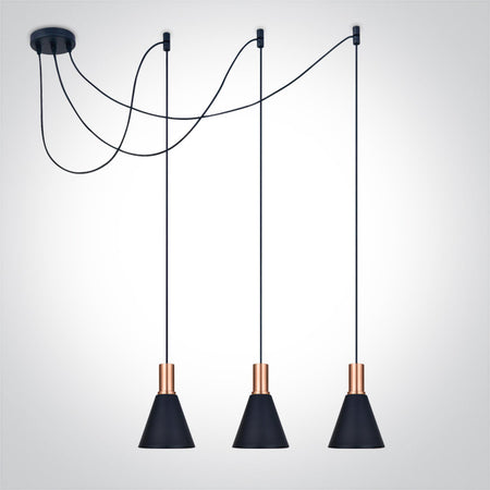 ONE Light | 63122B/CU COPPER BLACK SHADE 10W 3xE27 - OEM NORDIC - Quality Parts Distribution