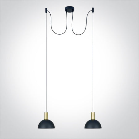 ONE Light | 63140B/BBS BRUSHED BRASS WITH BLACK SHADE 10W 2xE27 - OEM NORDIC - Quality Parts Distribution
