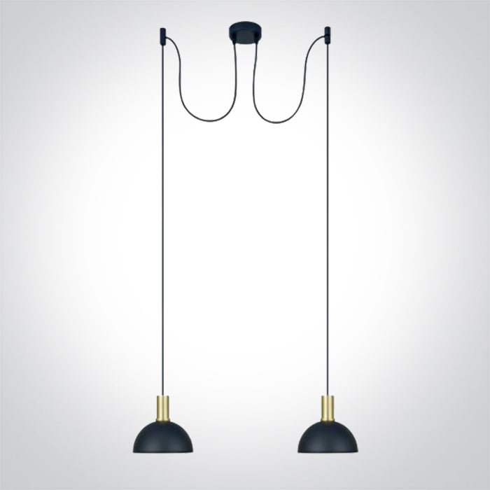 ONE Light Pendant Light E27 2x10W IP20 Brushed Brass 63140B/BBS