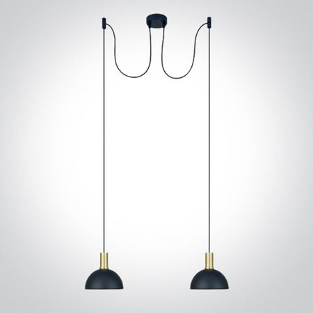 ONE Light Pendant Light E27 2x10W IP20 Brushed Brass 63140B/BBS