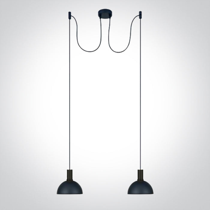 ONE Light Pendant Light E27 2x10W IP20 Black 63140B/B