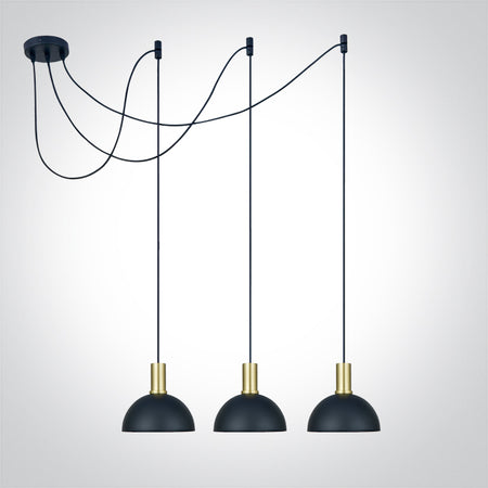 ONE Light | 63140C/BBS BRUSHED BRASS WITH BLACK SHADE 10W 3xE27 - OEM NORDIC - Quality Parts Distribution