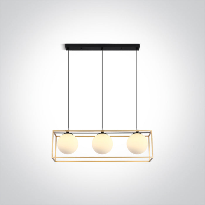 ONE Light | 63174C/BS BRASS CEILING LIGHT 3x8w E14 100-240v - OEM NORDIC - Quality Parts Distribution