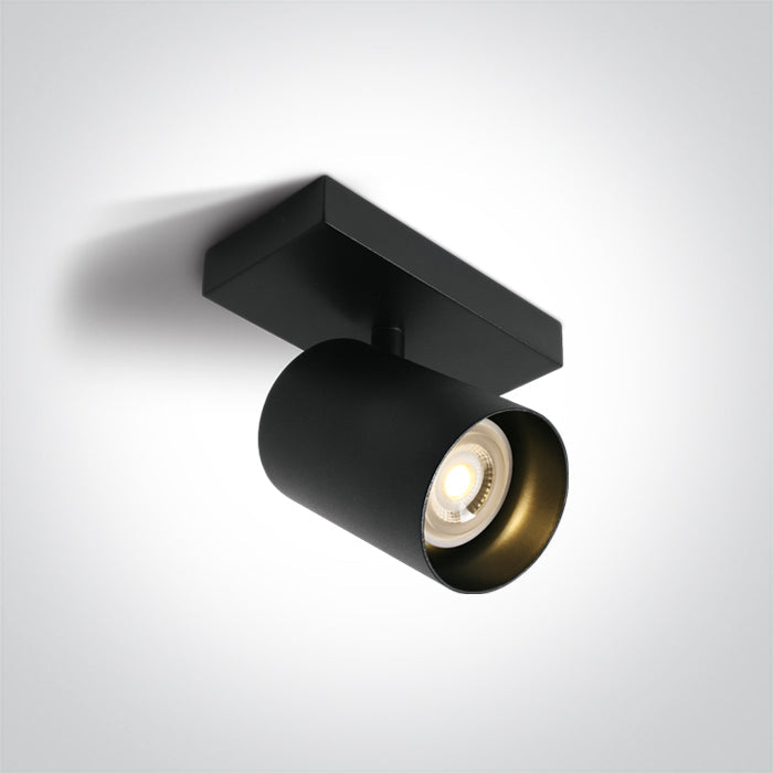 ONE Light Wall / Ceiling Light GU10 10W IP20 Black 65105NB/B