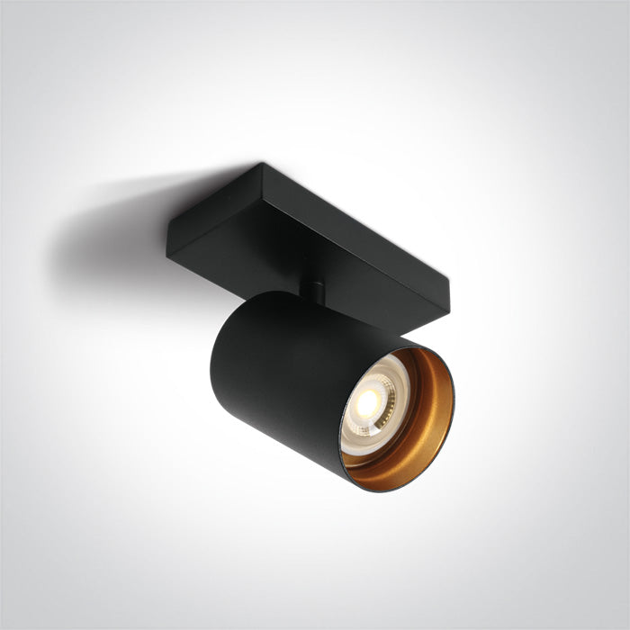 ONE Light Wall / Ceiling Light GU10 10W IP20 Black-Brass 65105N/B