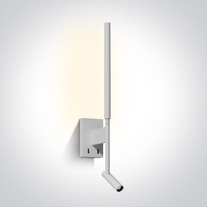 ONE Light Wall Light 3W+6W 150lm +420lm 3000K CRI90 IP20 White 65144/W/W