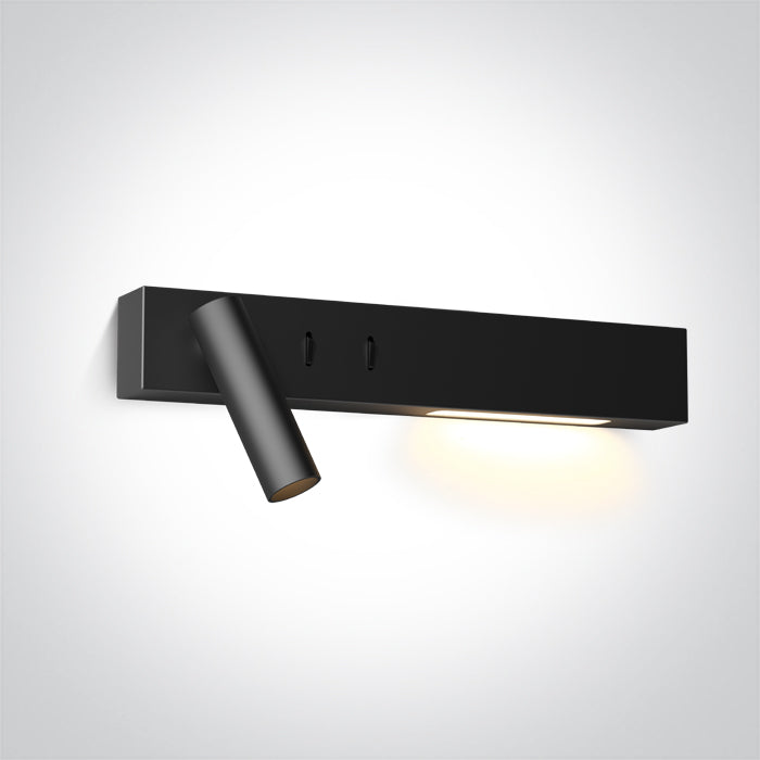 ONE Light Wall Light 3W+6W 150lm+420lm 3000K CRI90 IP20 Black 65146/B/W