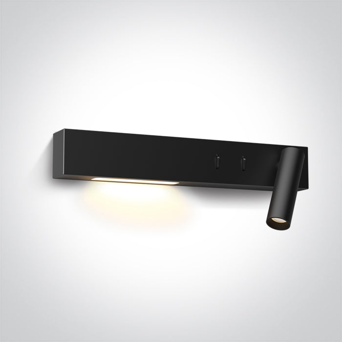 ONE Light Wall Light 3W+6W 150lm +420lm 3000K CRI90 IP20 Black 65146A/B/W