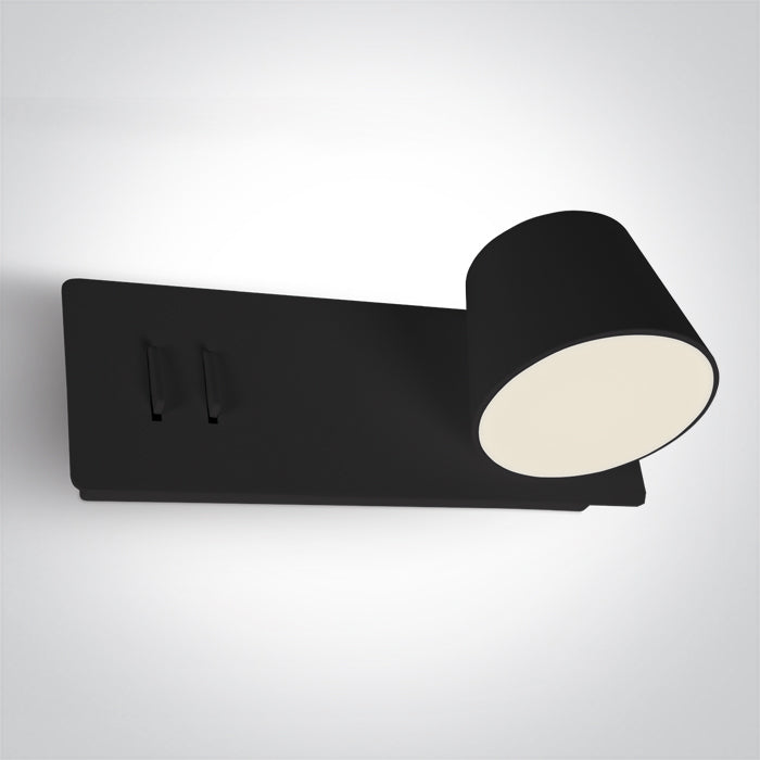 ONE Light | 65147A/B/W BLACK LED 6W+4W UPLIGHT WW IP20 230V RIGHT - OEM NORDIC - Quality Parts Distribution