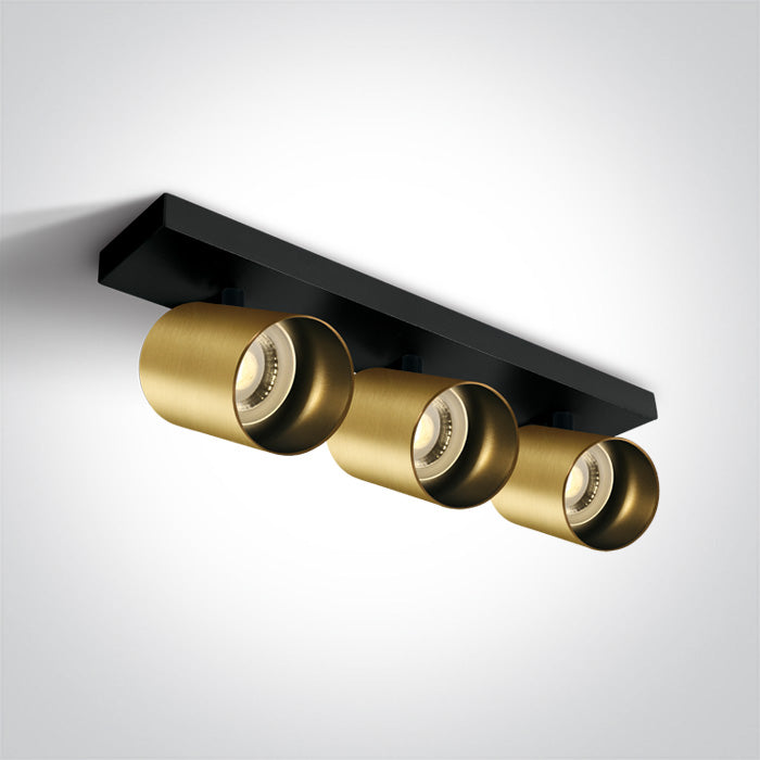 ONE Light Wall / Ceiling Light GU10 3x10W IP20 Brushed Brass 65305N/BBS