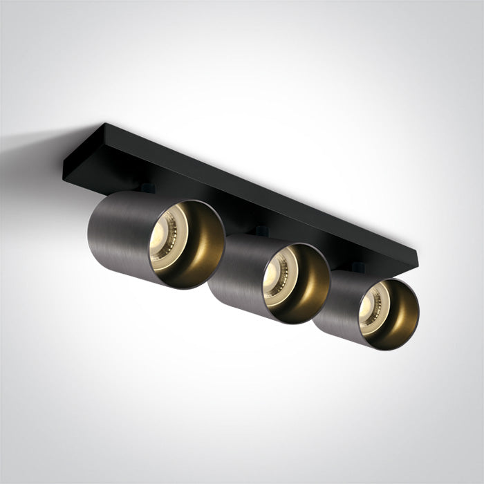 ONE Light Wall / Ceiling Light GU10 3x10W IP20 Metal Grey 65305N/MG