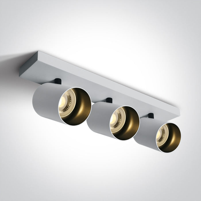 ONE Light Wall / Ceiling Light GU10 3x10W IP20 White-Black 65305N/W