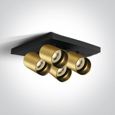 ONE Light | 65405N/BBS BRUSHED BRASS GU10 4x10W DARK LIGHT - OEM NORDIC - Quality Parts Distribution