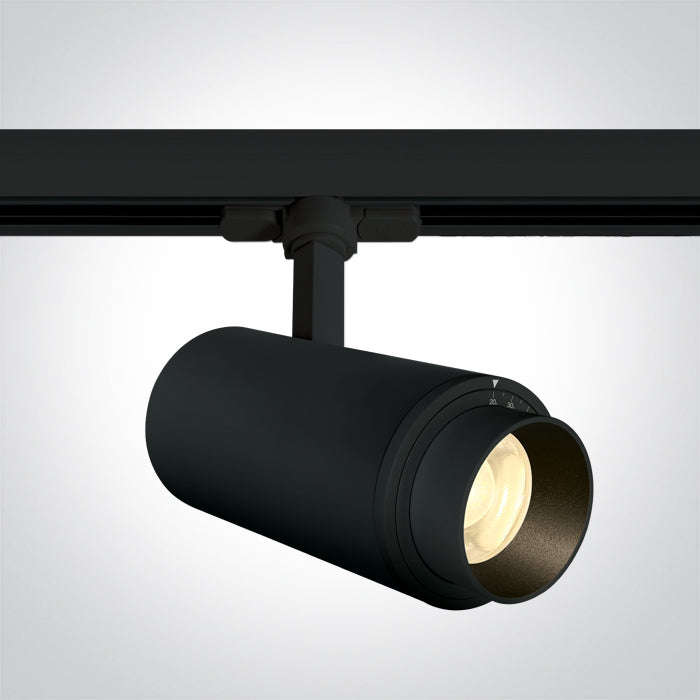 ONE Light | 65650T/B/C BLACK COB LED 30W CW TRACK SPOT 20-60deg ADJUSTABLE BEAM 230V - OEM NORDIC - Quality Parts Distribution