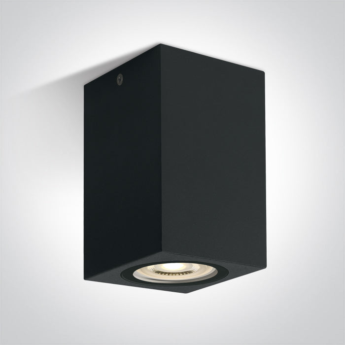 ONE Light Ceiling Light GU10 6W IP65 Black 67142D/B