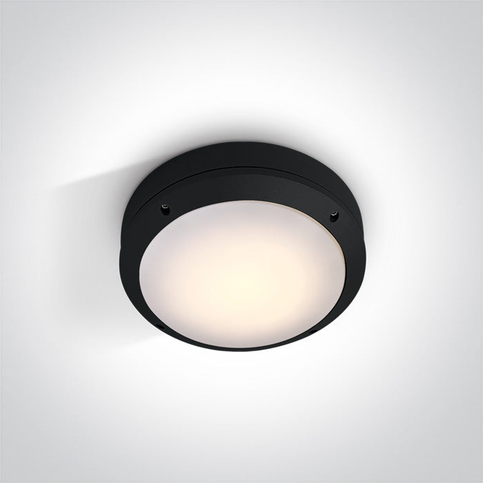 ONE Light Wall / Ceiling Light E27 12W IP54 Black 67204/B