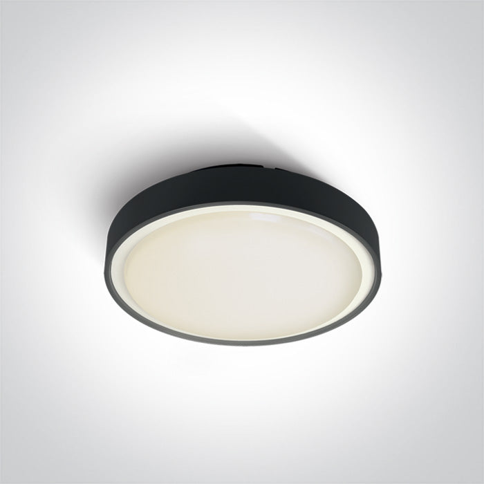 ONE Light Ceiling Light E27 12W IP65 Black 67280E/B
