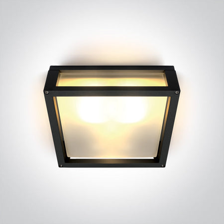ONE Light Wall / Ceiling Light E27 2X12W IP54 Black 67420B/B