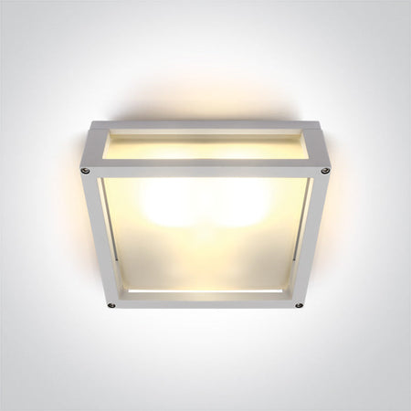 ONE Light Wall / Ceiling Light E27 2X12W IP54 White 67420B/W
