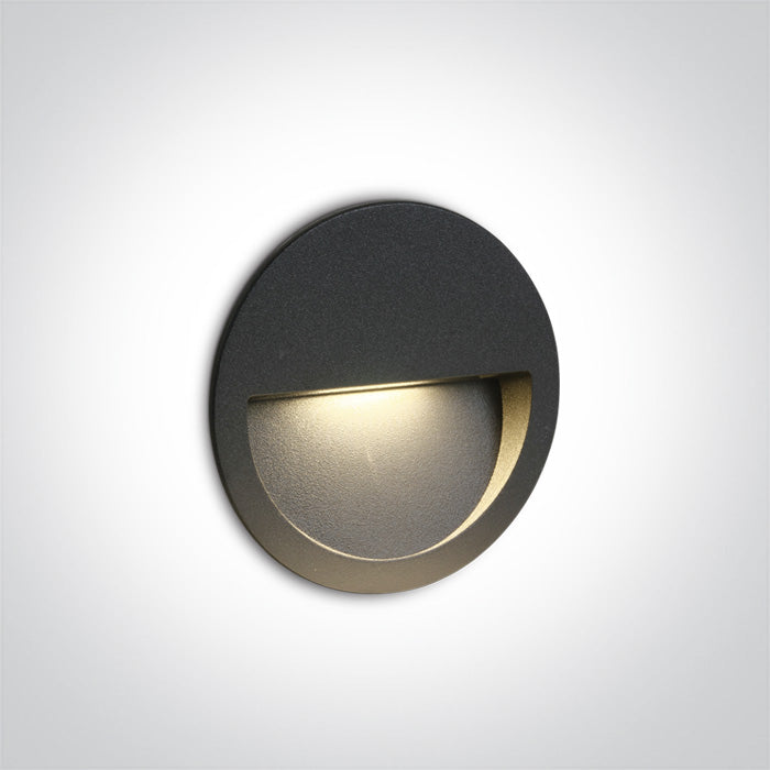 ONE Light | 68068/AN/W ANTHRACITE WALL RECESSED LED 3W IP65 DARK LIGHT 100-240V - OEM NORDIC - Quality Parts Distribution