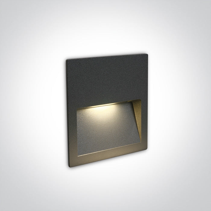 ONE Light | 68068A/AN/W ANTHRACITE WALL RECESSED LED 4W IP65 DARK LIGHT 100-240V - OEM NORDIC - Quality Parts Distribution