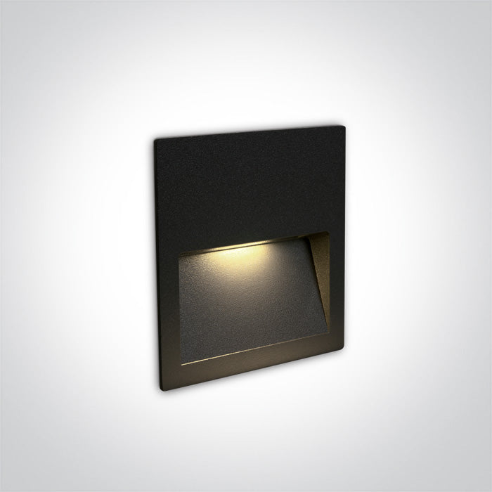 ONE Light | 68068A/B/W BLACK WALL RECESSED LED 4W IP65 DARK LIGHT 100-240V - OEM NORDIC - Quality Parts Distribution