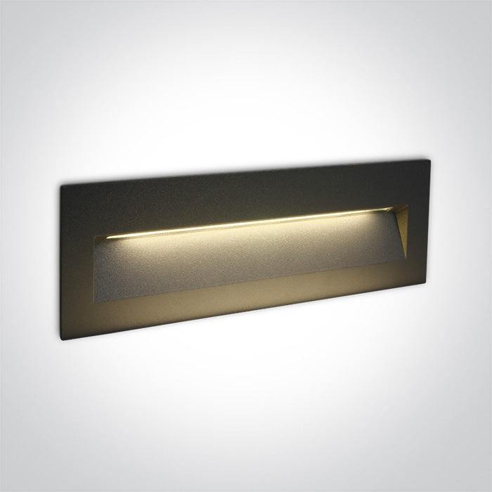 ONE Light | 68068C/AN/W ANTHRACITE WALL RECESSED LED 7W IP65 DARK LIGHT 100-240V - OEM NORDIC - Quality Parts Distribution