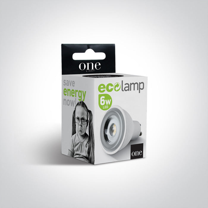 ONE Light GU10 LED Lamp 6W 600lm 3000K CRI85 7306CGD/W