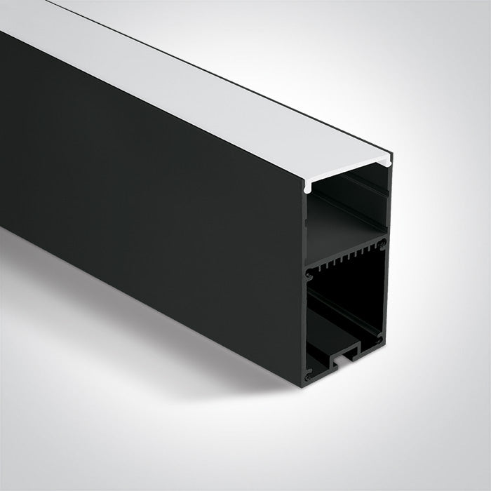 ONE Light | 7910/B BLACK PROFILE 2m + PC OPAL DIFFUSER - OEM NORDIC - Quality Parts Distribution