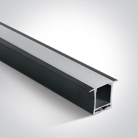ONE Light | 7912R/B BLACK RECESSED PROFILE 2m + PC OPAL DIFFUSER - OEM NORDIC - Quality Parts Distribution