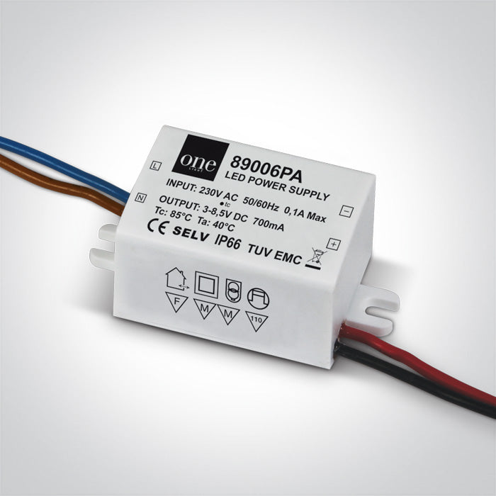 ONE Light | 89006PA DRIVER 700mA 2-6W LED IP66 230V - OEM NORDIC - Quality Parts Distribution