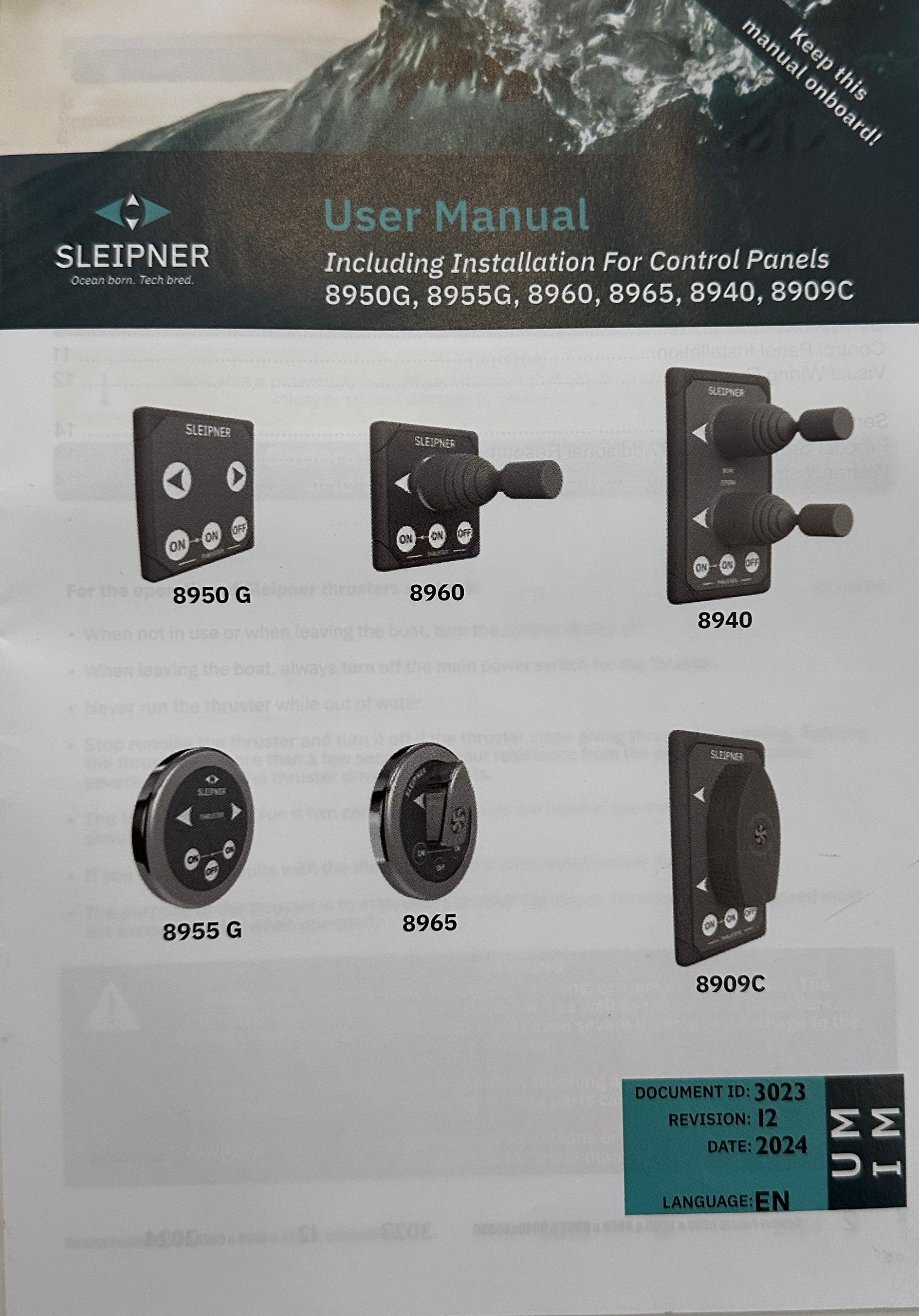 Sleipner | 8960 G Side-Power Single Joystick Control Panel (Grey