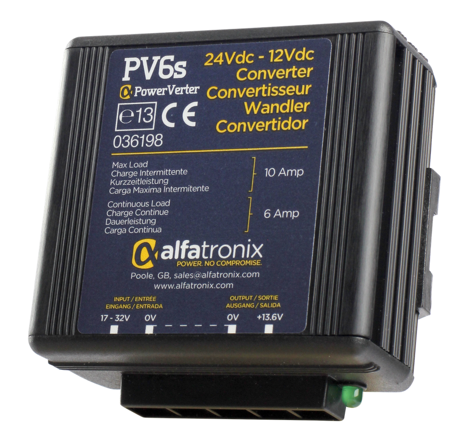 Alfatronix PowerVerter PV6s 24V to 12V DC-DC Converter 6A/10A