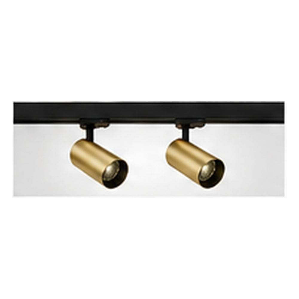 2m Dark Light track set, black track, 2 brass spots