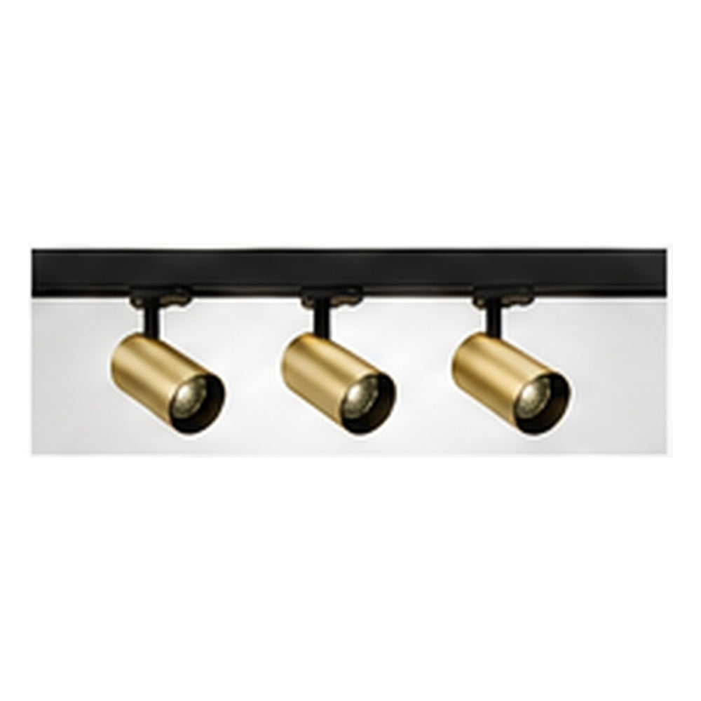 2m Dark Light track set, black track, 3 brass spots