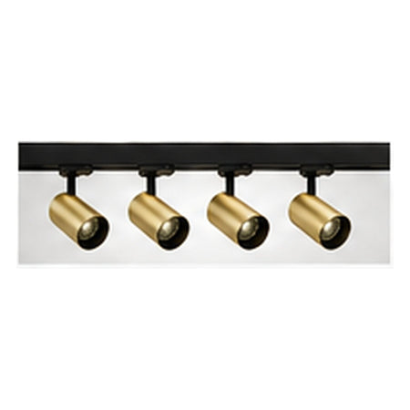 2m Dark Light track set, black track, 4 brass spots
