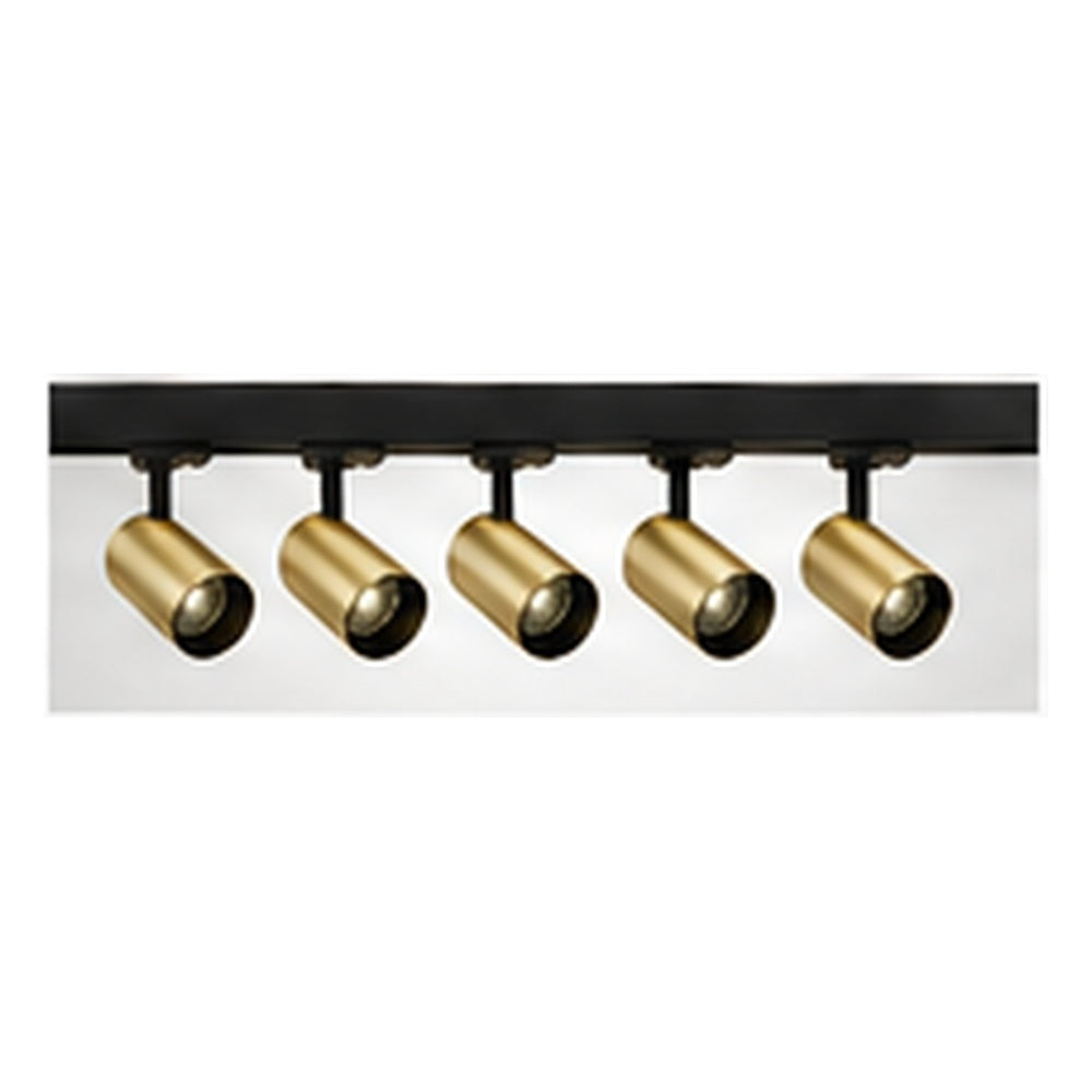 2m Dark Light track set, black track, 5 brass spots