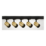 2m Dark Light track set, black track, 5 brass spots