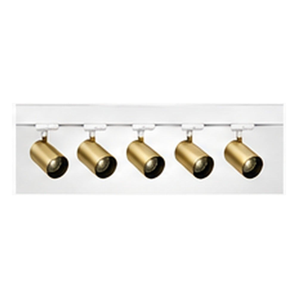 2m Dark Light track set, white track, 5 brass spots