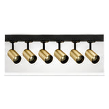2m Dark Light track set, black track, 6 brass spots