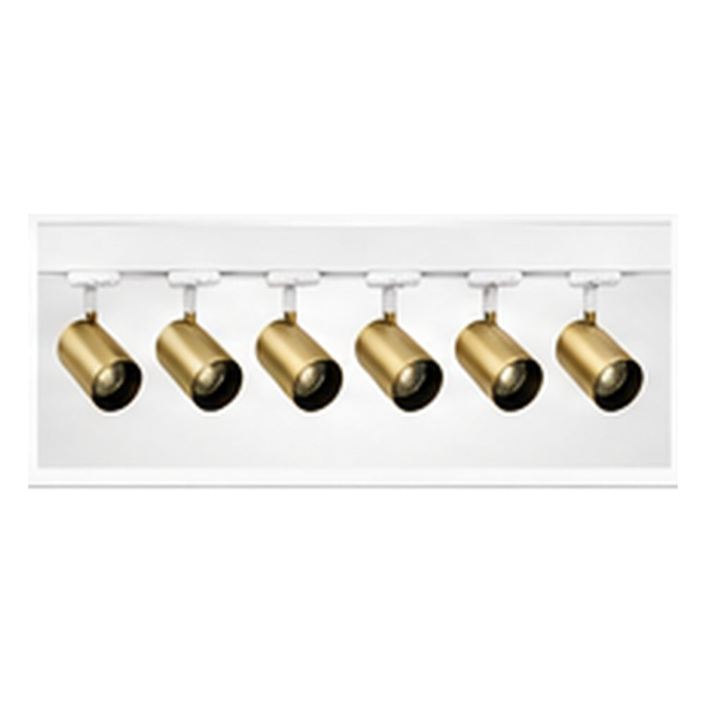 2m Dark Light track set, white track, 6 brass spots
