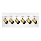 2m Dark Light track set, white track, 6 brass spots