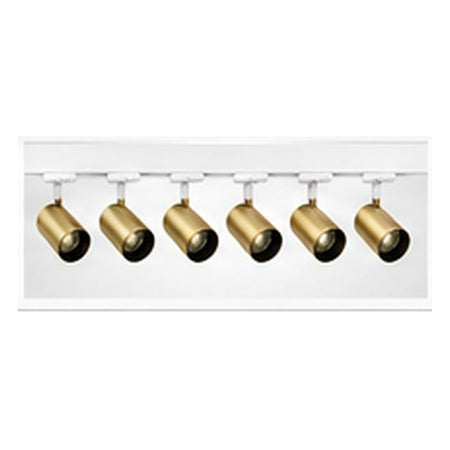 2m Dark Light track set, white track, 6 brass spots
