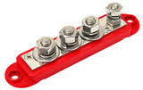 VTE 7705N0N02 4-point busbar with 5/16-inch posts, red