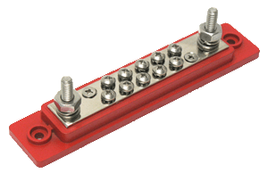 VTE 771025N0N02 10-point busbar, red