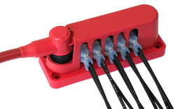 VTE tab-type busbar with 335 Series protective cover