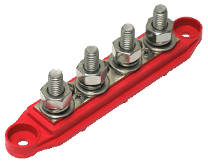 VTE Large 4 Point busbar, red representative view