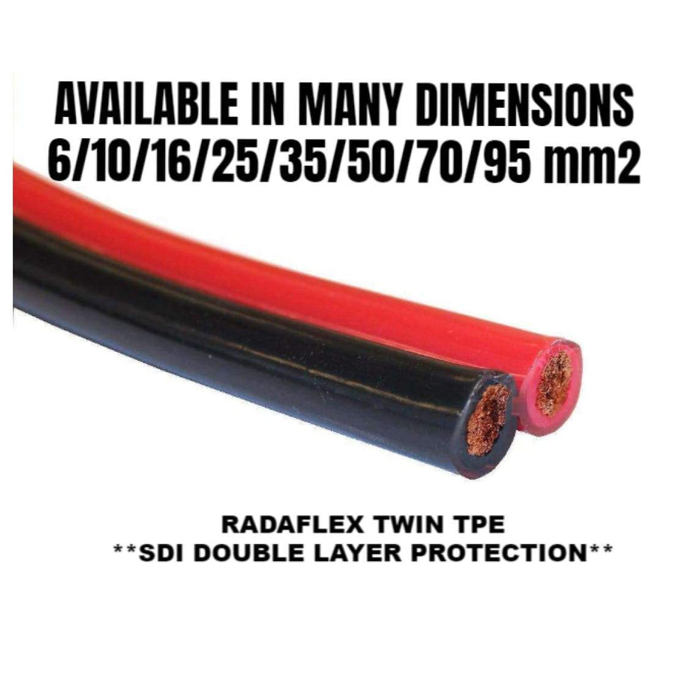 Cable paralelo doble RADAFLEX® 300/500 V, rojo/negro -25/70 °C