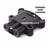 REMA BATTERY CONNECTOR DIN 80, SOCKET with contacts, Battery Acid Resistant Housing - OEM NORDIC - Quality Parts Distribution